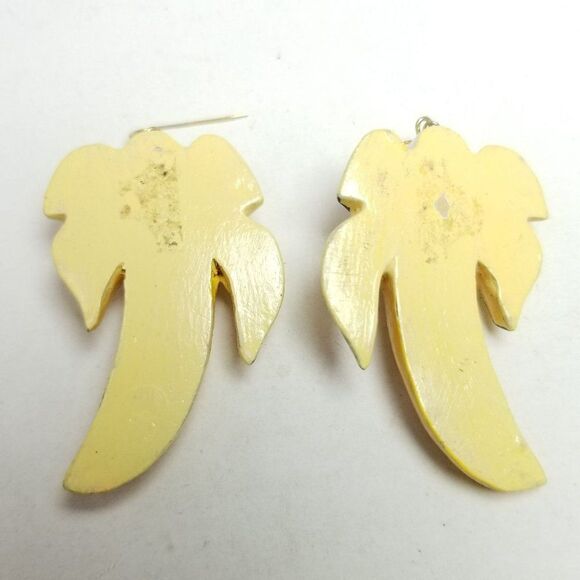 Vintage Sassy Bananas Dangle Earrings, Weird Wonderful 70s 80s Style, Estate - Picture 3 of 6